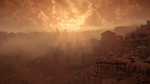 aerial photo of ruins, video games, Horizon: Zero Dawn, digital art, PlayStation 4