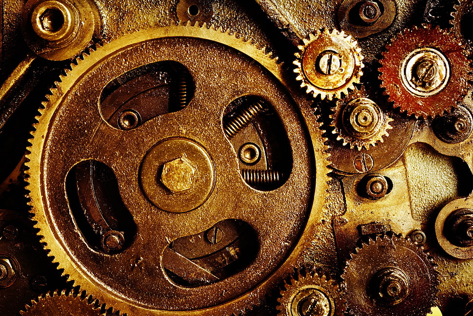machine, technology, gears, screw HD wallpaper
