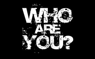white text on black background, typography, artwork