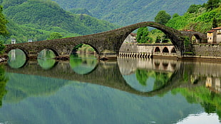 grey concrete bridge, nature, landscape, architecture, Italy HD wallpaper