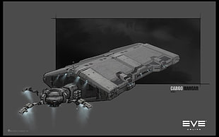 gray spacecraft illustration, EVE Online
