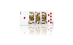 Ace, King, Queen, Jack, and 10 diamond playing cards