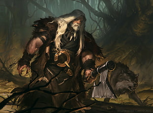black and brown horse figurine, fantasy art, warrior, Magic: The Gathering, werewolves HD wallpaper
