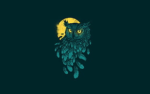 illustration of blue owl