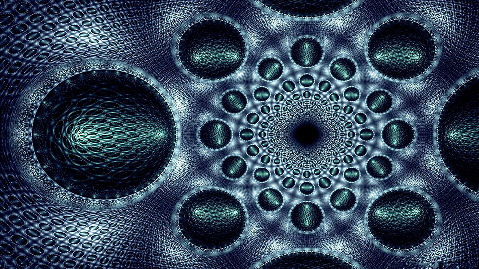 blue and black Polka-dot printed wallpaper HD wallpaper