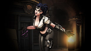 black haired female video game character, Widowmaker (Overwatch), Overwatch HD wallpaper