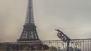 black metal base table lamp, Paris, Eiffel Tower, gymnastics