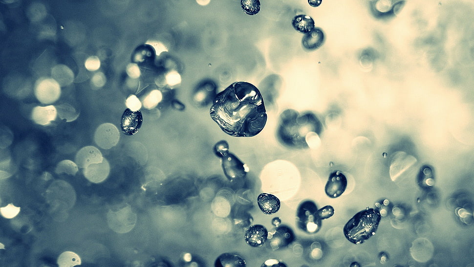 blue and white beaded necklace, abstract, bubbles HD wallpaper