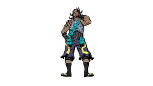 male cartoon character illustration, anime, men, warrior, tattoo