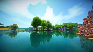 body of water, Minecraft, shaders