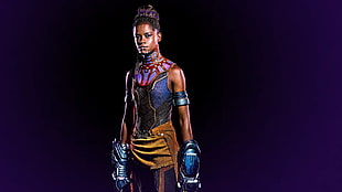 female game character illustration, Black Panther, Marvel Cinematic Universe, Shuri, Letitia Wright