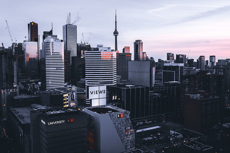 black high-rise building, cityscape, Canada, Toronto, building HD wallpaper