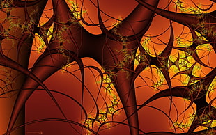 Black,  Orange,  Blood vessels,  System HD wallpaper