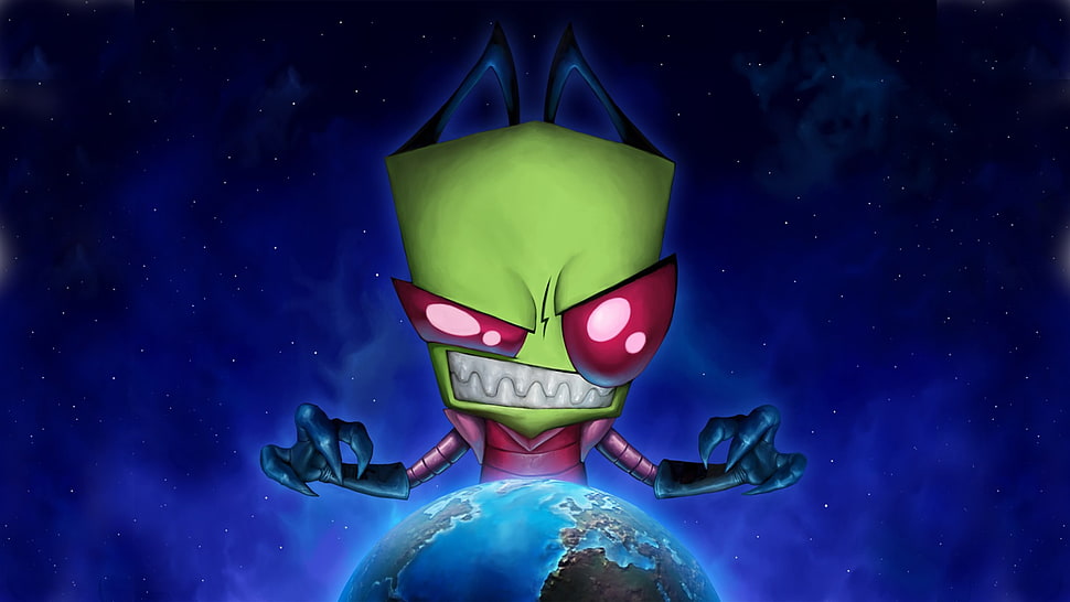 green alien wallpaper, artwork, Earth, Zim, cartoon HD wallpaper