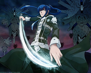 male animated character holding long sword HD wallpaper