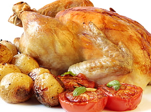 roosted chicken with meat
