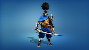 man holding sword illustration, Yasuo (League of Legends)