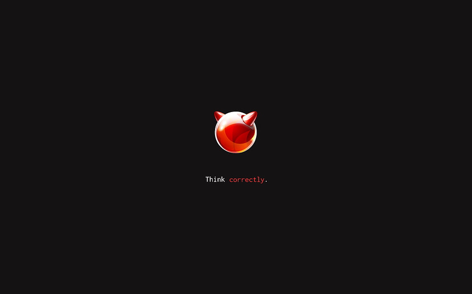 Think correctly logo, bsd, Unix, freebsd HD wallpaper