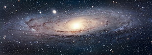 milky way digital wallpaper, Andromeda, spiral galaxy, galaxy, Messier 31