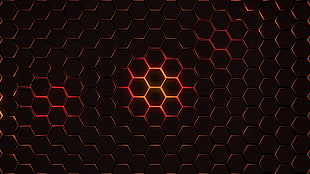 abstract, geometry, hexagon