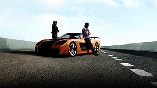 orange and black super car, Furious 7