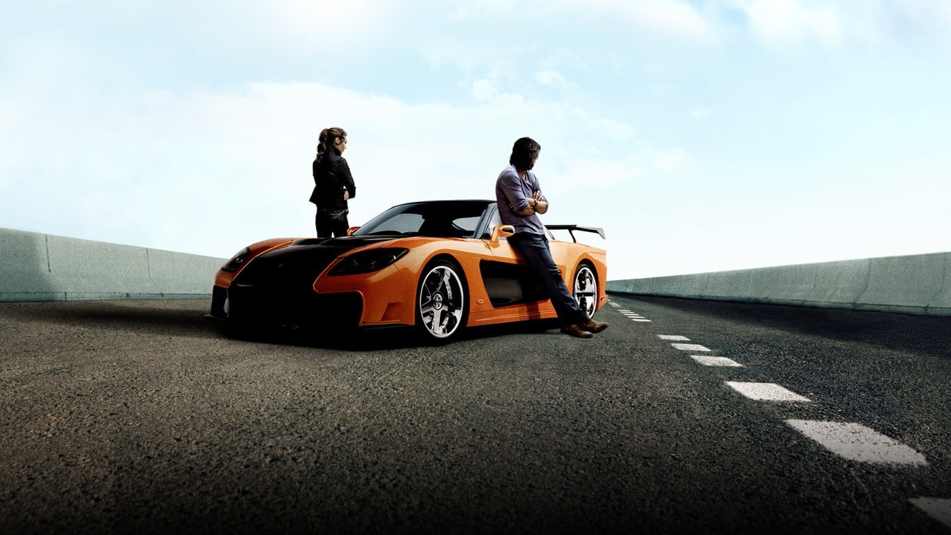 orange and black super car, Furious 7