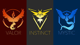 Valor, Instinct, and Mystic signage