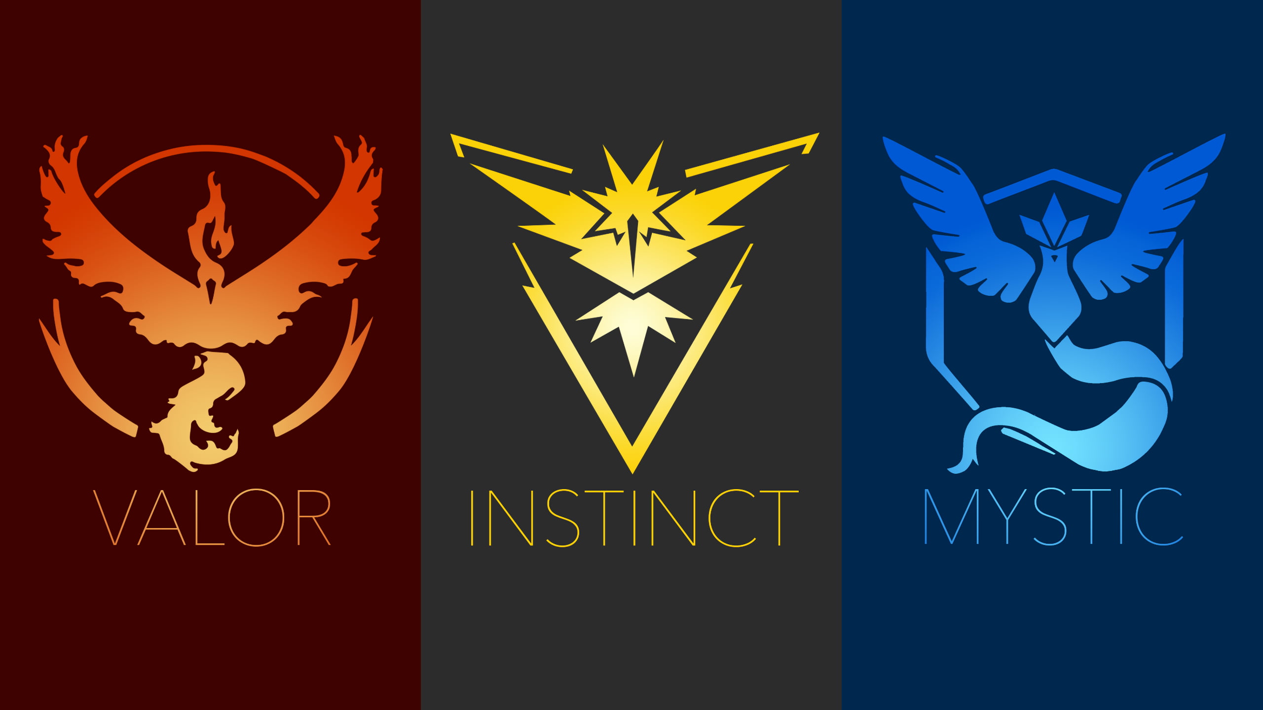 Valor, Instinct, and Mystic signage