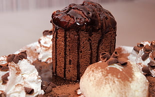 moist chocolate cake with icing HD wallpaper