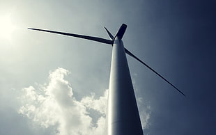 white windmill, wind, turbine, sky, clear sky HD wallpaper