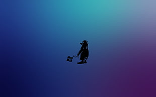 black penguin logo, Linux, Tux, Microsoft, Windows 8