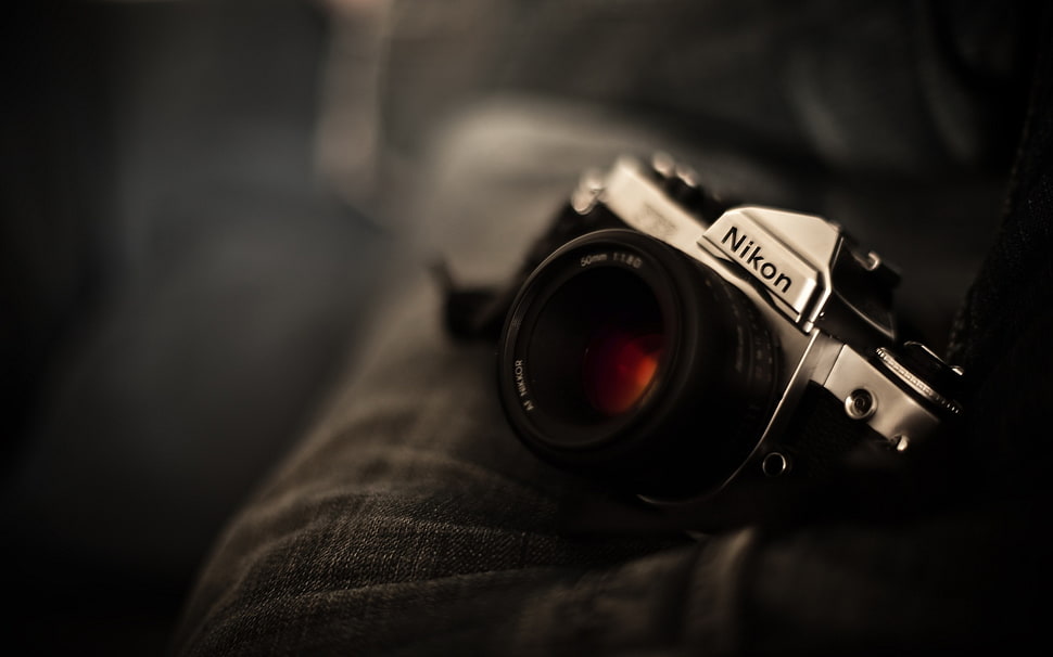 gray and black Nikon DSLR camera HD wallpaper