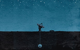 satellite dish under stars
