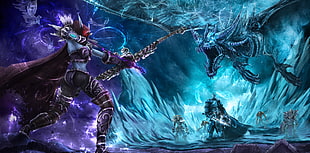 archer pointing arrow on dragon creature 3D wallpaper HD wallpaper