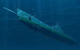 gray submarine, submarine, silent hunter, torpedo, military HD wallpaper