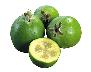 two green round fruits