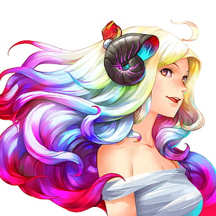 female anime character wallpaper, original characters, seashell HD wallpaper