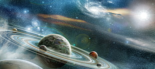 solar system digital wallpaper, space, planet, universe, space art