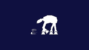 Star Wars walker illustration, Star Wars, humor, minimalism, R2-D2