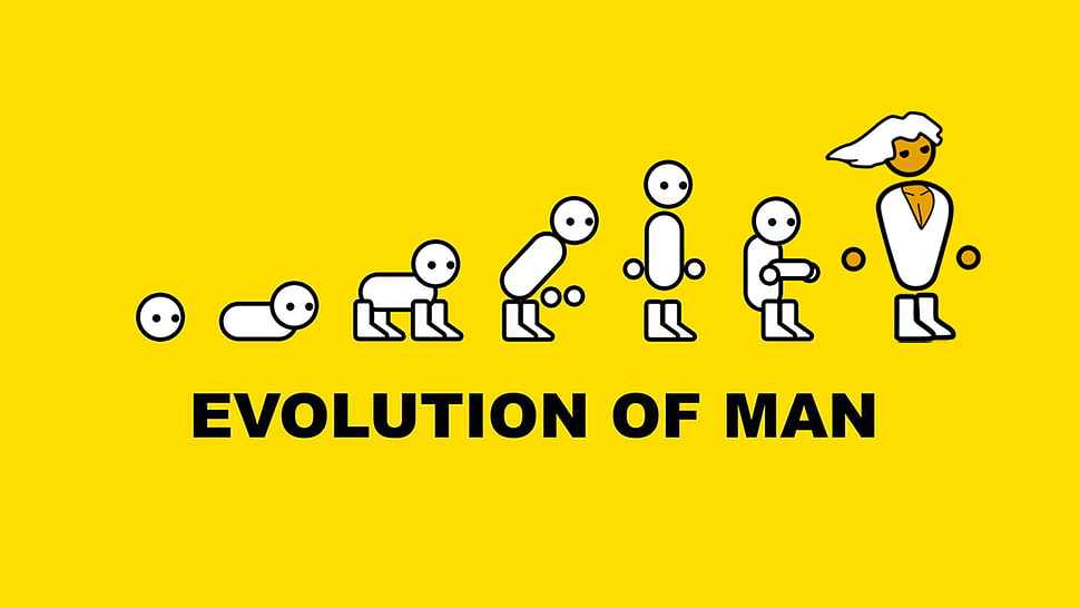 evolution of man text overlay, minimalism, PC gaming, PC Master  Race HD wallpaper