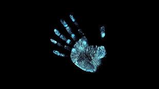 left human hand print, handprints, black background, Fringe (TV series), hands HD wallpaper