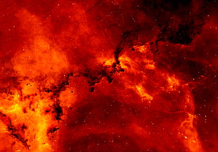 red and black photo of outer space HD wallpaper