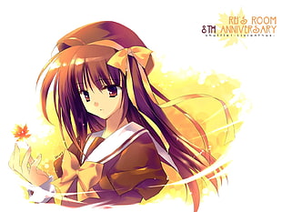 girl in brown sailor uniform anime wallpaper HD wallpaper