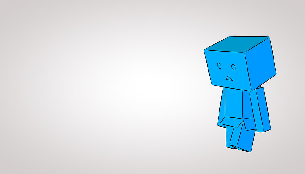 blue paper man illustration, sadness HD wallpaper
