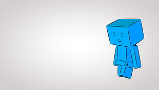 blue paper man illustration, sadness