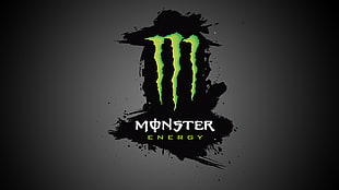 Monster Energy logo, Monster Energy, energy drinks, black, green