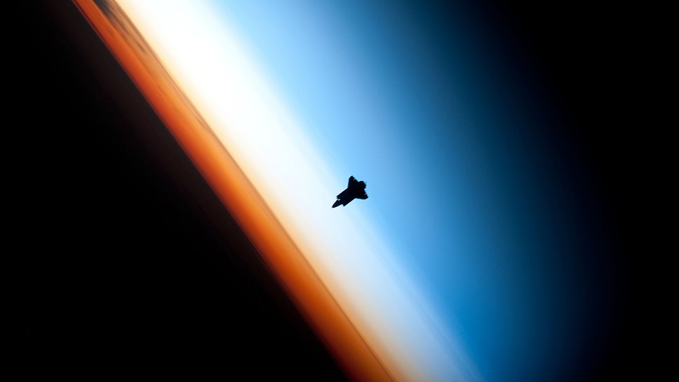 space shuttle during dawn landscape photography HD wallpaper
