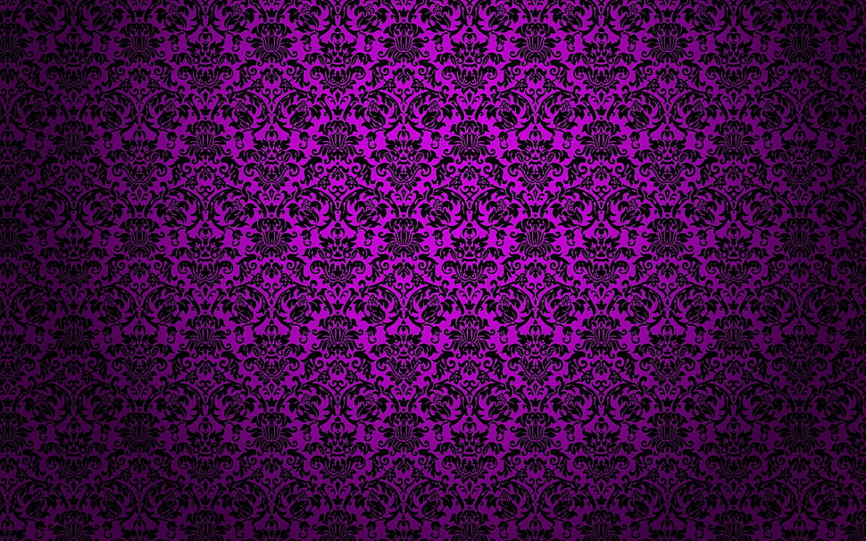 purple and black floral textile HD wallpaper