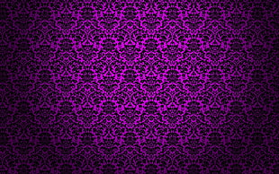 purple and black floral textile