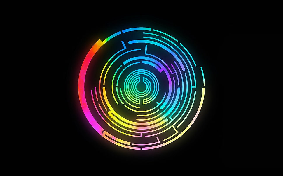multicolored LED light, abstract, colorful, circle, Pendulum HD wallpaper